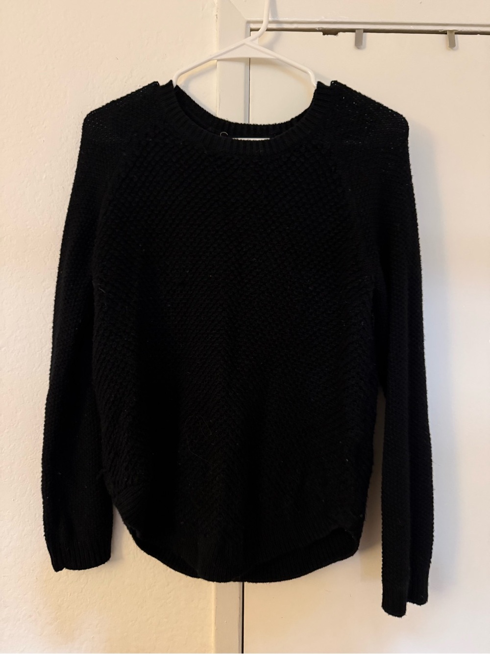 SO Black Textured Crewneck Sweater